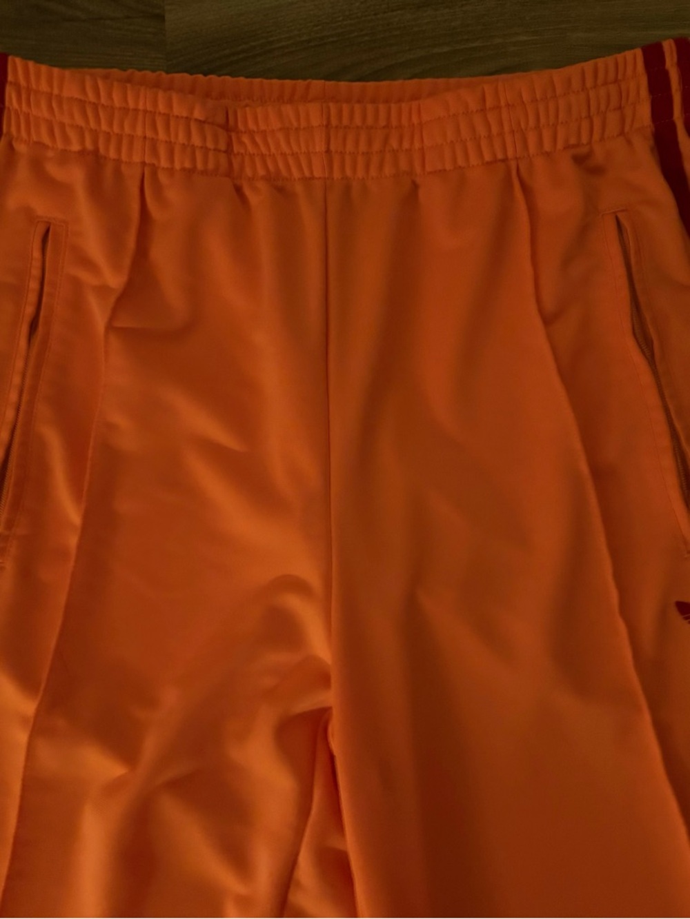 adidas Orange Track Pants with Red Stripes - Picture 2 of 5